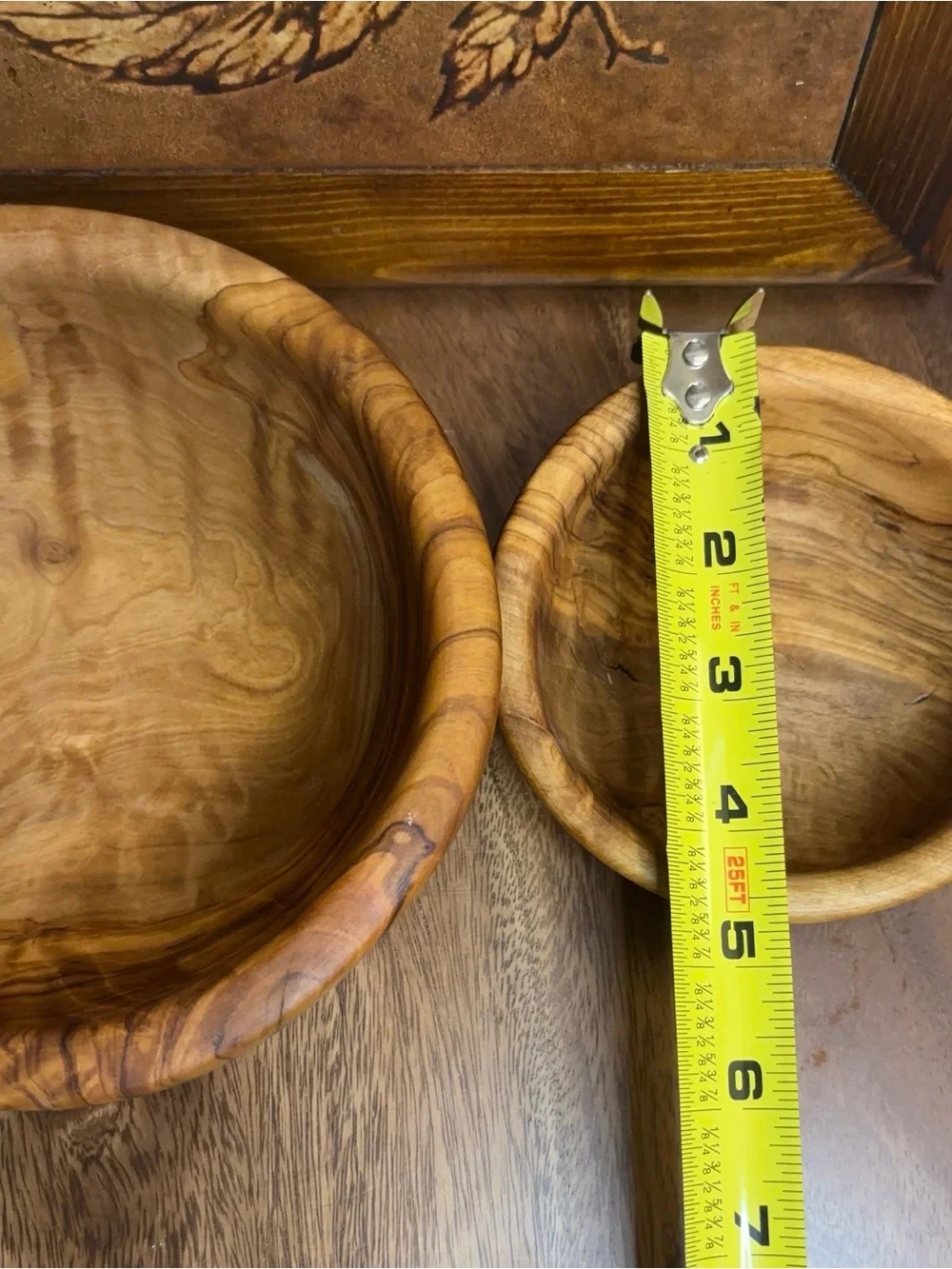 Handcrafted Olive Wood Serving Bowl - Natural Brown